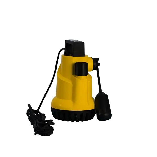 Yellow EA31 and EA33 submersible utility pump with black base and power cord
