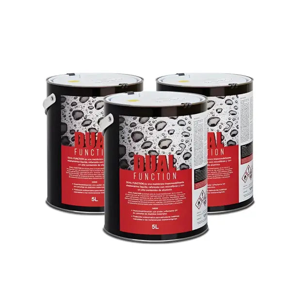 Three black cans with red labels showcasing Dual Function branding for Eagle Double Coat Pro-Reflect
