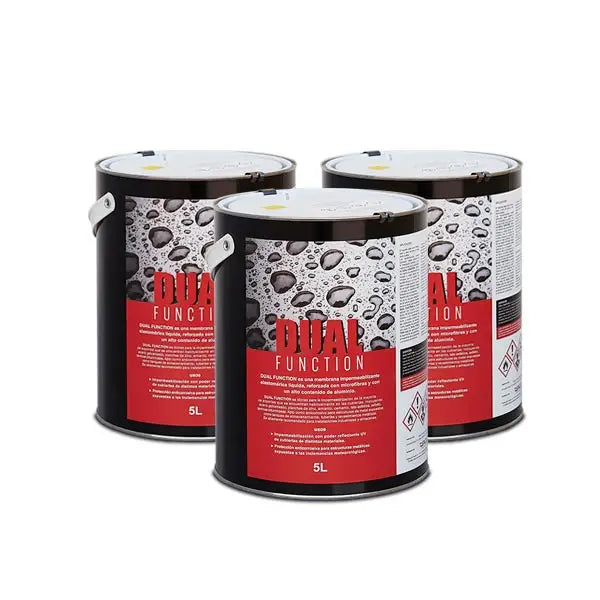 Three black cans with red labels showcasing Dual Function branding for Eagle Double Coat Pro-Reflect