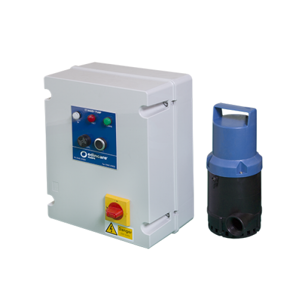 Electrical control box and sump pump for Edincare Battery back-up pump system 24 V