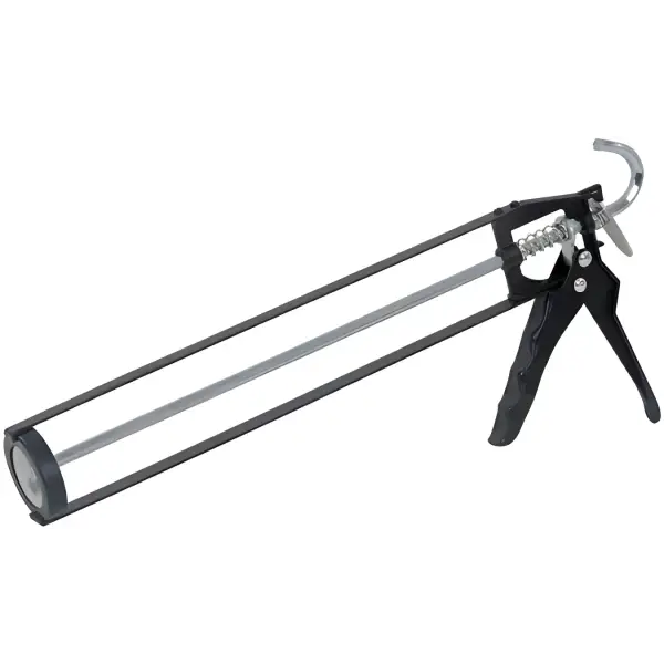 Skeleton-style caulking gun with dual metal rods and trigger for Filoform Filoseal+HD Fire