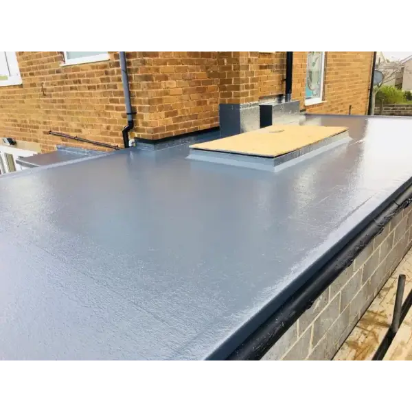 Flat gray roof coated with Flexitec 2020 Metal Primer for optimal protection