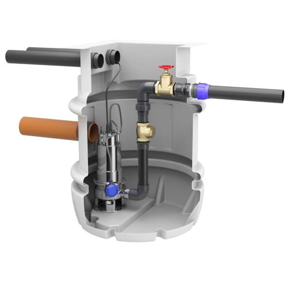 Cutaway view of Foul Sump Vortex system demonstrating internal components and design