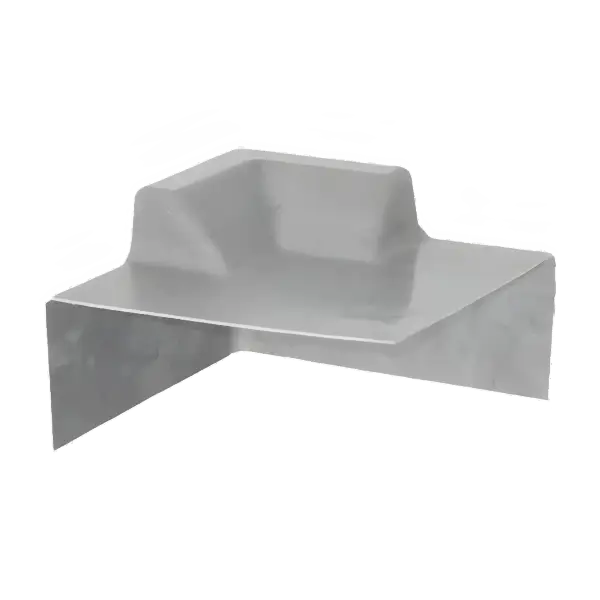 Stainless steel corner shelf with raised back edge for GRP External Corner C1