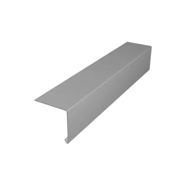 Gray metal drip edge flashing with bent edges for GRP Fascia/Drip Trim A200