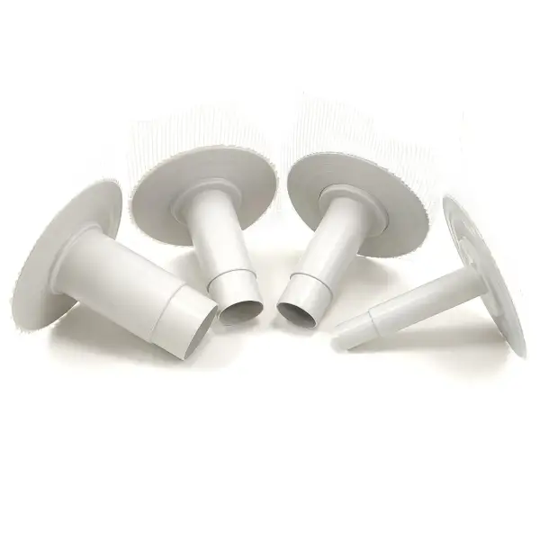 White plastic wall anchors with flared flanges for GRP Internal Drain Outlet