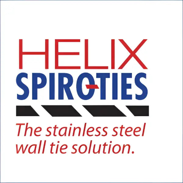 Logo for Helix Spiroties stainless steel wall tie products in tool kit packaging
