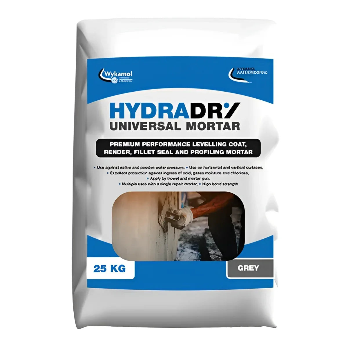 HydraDry Universal Mortar Fiber Reinforced Mix Wykamol building material suppliers, Building Products, cementitious