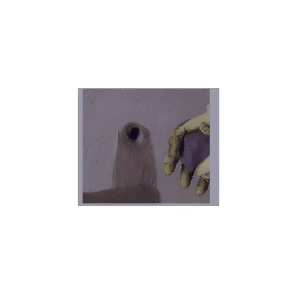 Dark circular hole in textured wall illustrating HydraDry WaterStop Plugging Mortar