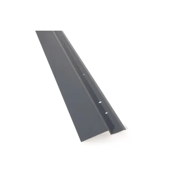 Dark gray metal transition strip with pre-drilled mounting holes for Newton Hydrobond