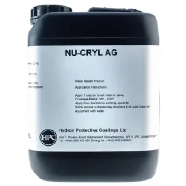 Black container of NU-CRYL AG as featured in Hydron Nu-Cryl AG product display