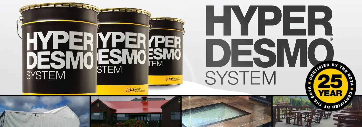 HYPERDESMO® is a one component polyurethane fluid that cures with the humidity in the atmosphere. It produces a highly elastic membrane with strong adhesion to many types of surfaces. It contains a small percentage of xylol, and may be thinned with SOLVENT-01 if necessary.
