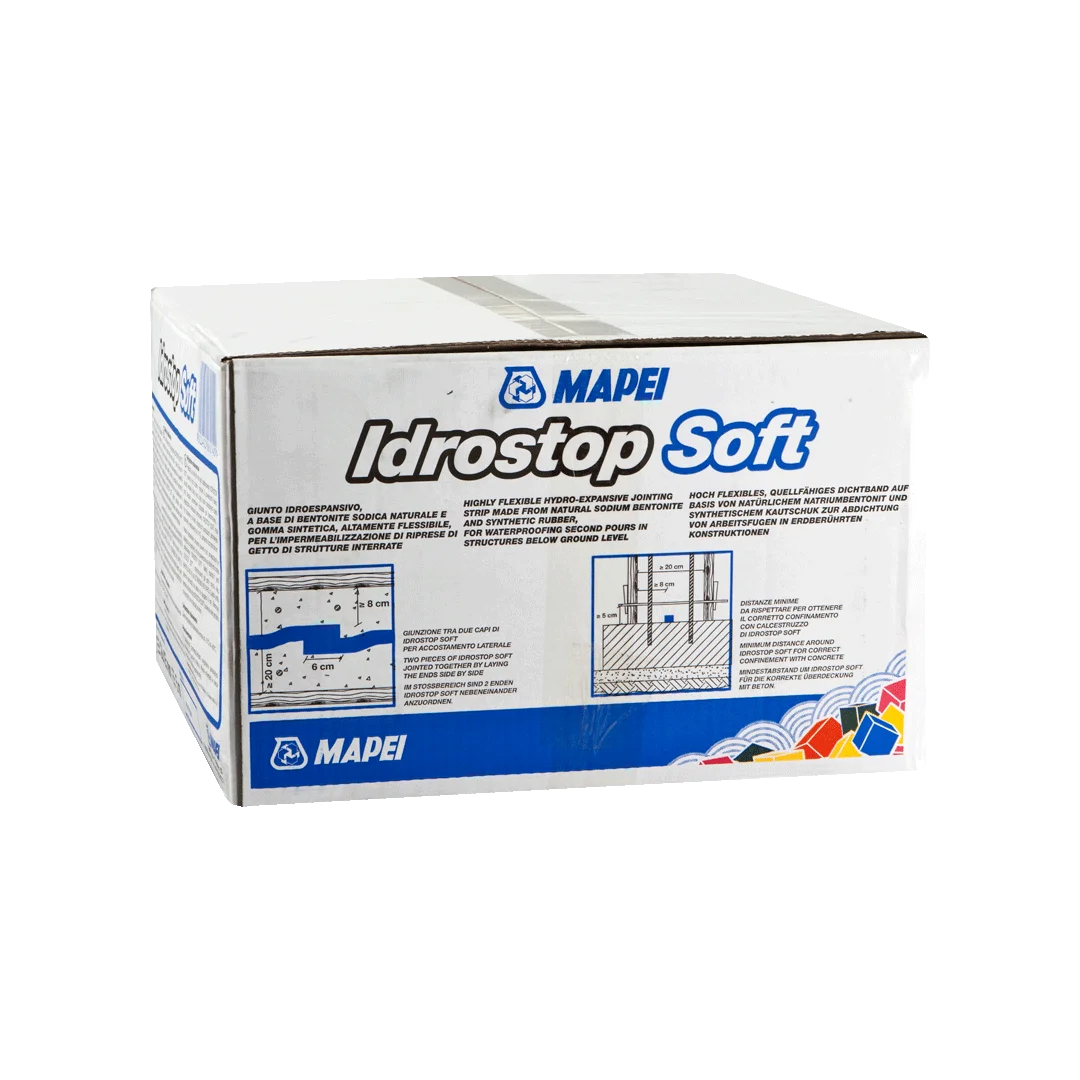 IDROSTOP SOFT Bentonite Waterproofing Strip Mapei Car Park Deck, Car Park Decks, Flat Roof, Flat Roof Coating, Podium