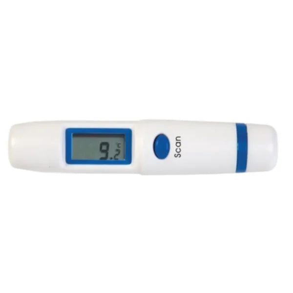 Digital thermometer with blue and white design and LCD display for Laser Thermometer