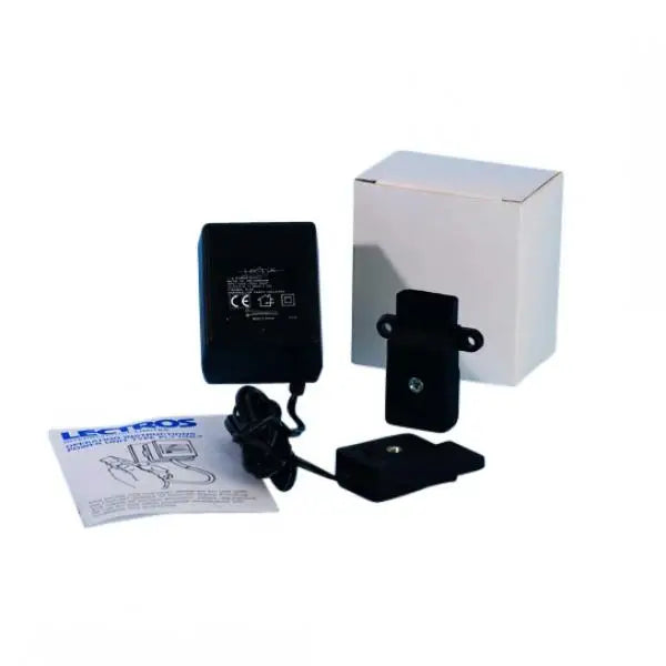 Black Lectros Damp Proofing Power Unit adapter with mounting brackets and manual