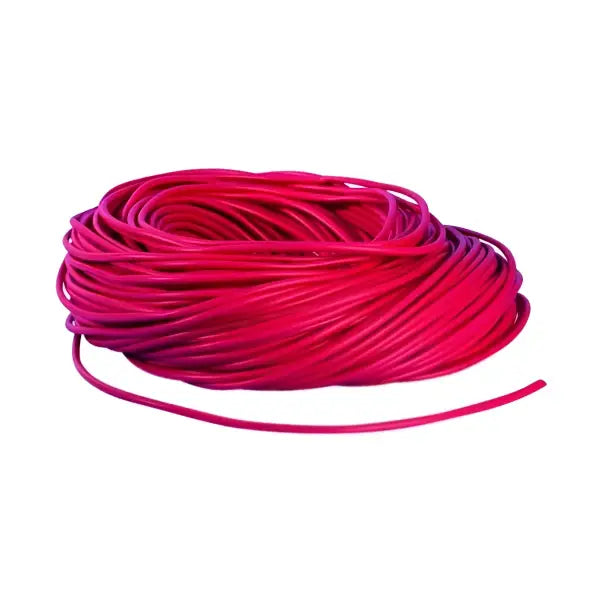 Coiled red electrical wire displayed with Lectros Red Sleeving for enhanced protection