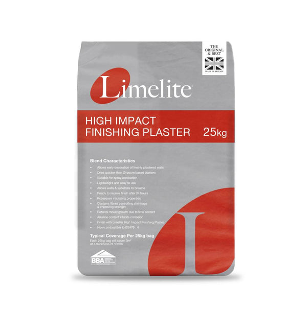 Limelite High Impact Finishing plaster is a hard, durable and breathable finishing plaster designed for use with Limelite Renovating Plaster as well as traditional sand and cement mixes.
