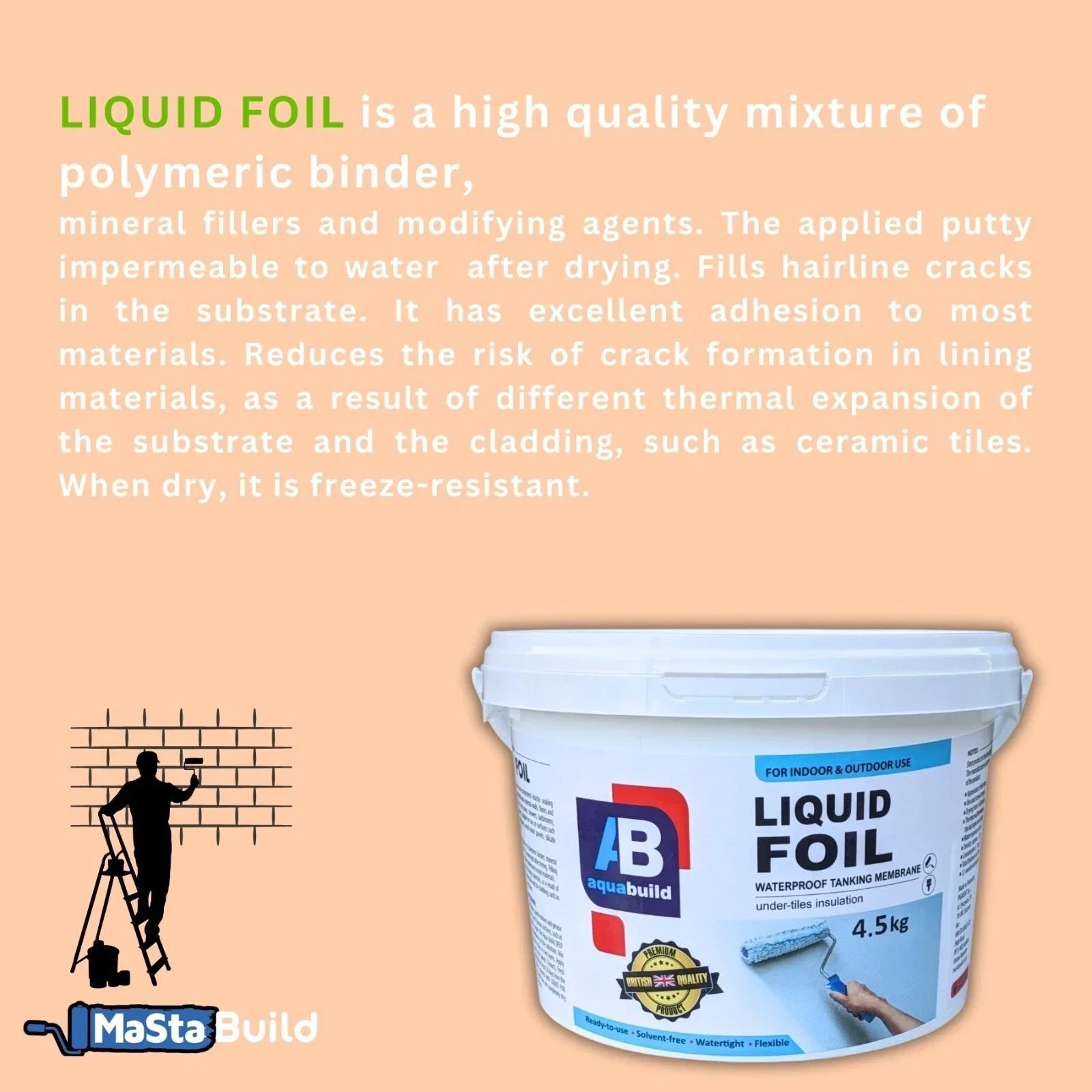 15kg waterproofing, aqua build, balcony waterproofing, floor waterproofing, frost resistant waterproofing