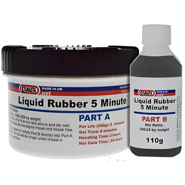 Liquid Rubber Rapid 5 Minute two-part liquid rubber compound with 5-minute working time