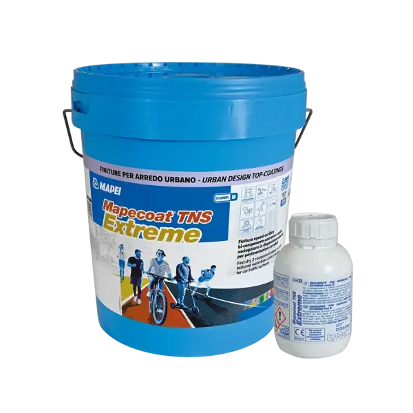 MAPECOAT TNS EXTREME applied on a concrete driveway for vehicle use, showing high-traction textured finish in a customized color