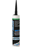 "MAPEFLEX BLACKFILL bitumen sealant with 65% elongation at failure, applied with an extrusion gun or trowel, available in 300 ml cartridges for sealing joints."