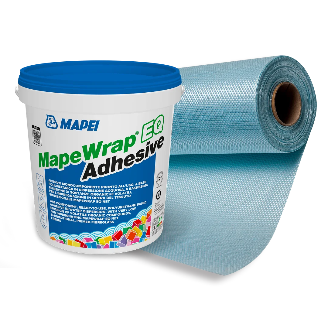 Polyurethane adhesive gel for impregnating MapeWrap EQ Net in structural reinforcement