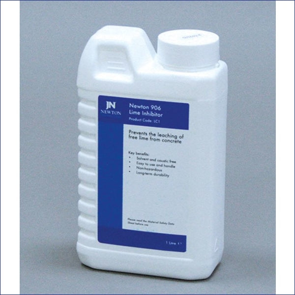 CDM 906 Lime Inhibitor Lime Inhibitor For Application To Concrete Surfaces – Applied to concrete surfaces prior to the installation of a Newton cavity drain membrane waterproofing system to prevent the ‘leaching’ of free lime from the concrete.