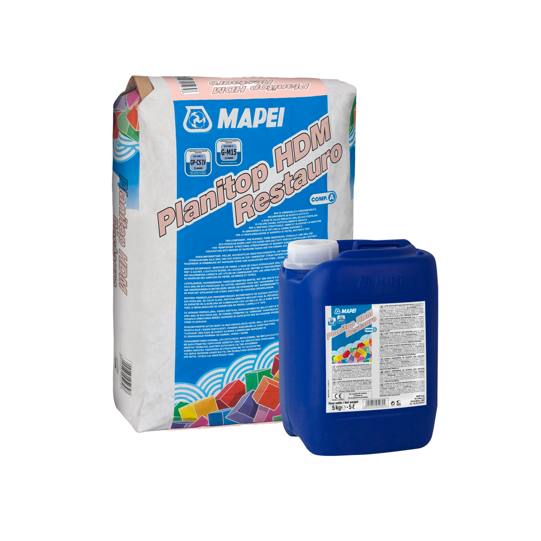 Two-component NHL and pozzolan-based lime mortar for masonry strengthening and restoration