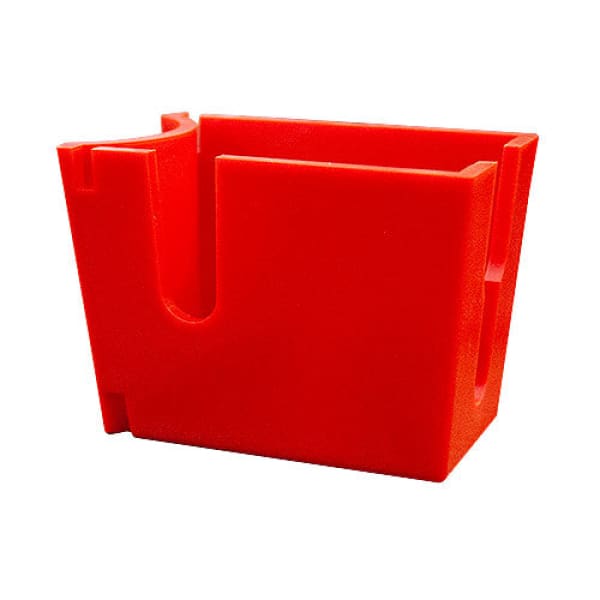 Red plastic napkin holder as part of Plastic Float Bracket for Mini Float Switch