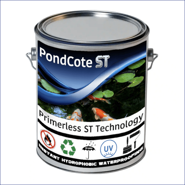 PondCote pond paint is an easy to apply (pond and fish friendly). As single component pond paint it can be applied to practically any surface to seal and line a pond or water feature.