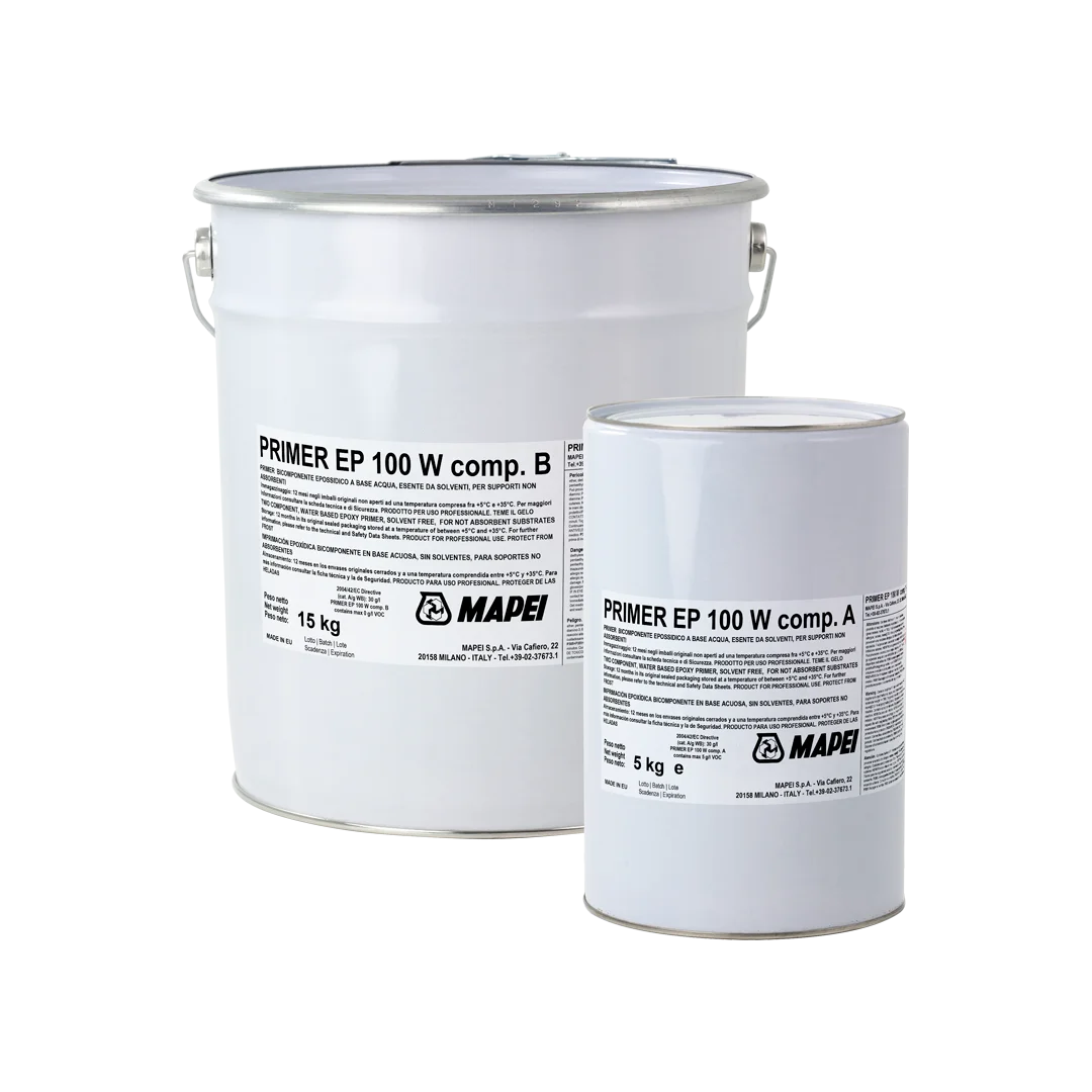 Application of PRIMER EP 100W on a non-absorbent tiled surface as a base layer for waterproofing membrane installation