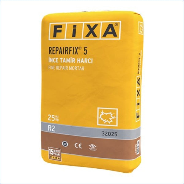 Cement based, single component, polymer added, fine aggregated surface repair and smoothing mortar which offres a smooth finishing in concrete surfaces. Complies with R2 class.