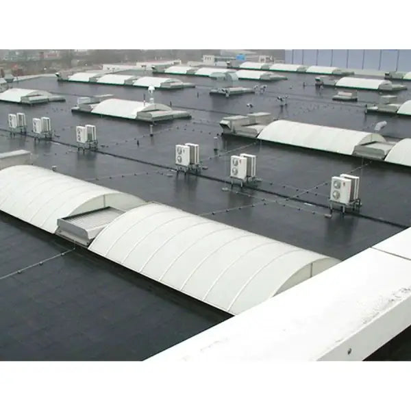 Flat roof featuring RESITRIX SK Partial Bond, skylights, and HVAC units