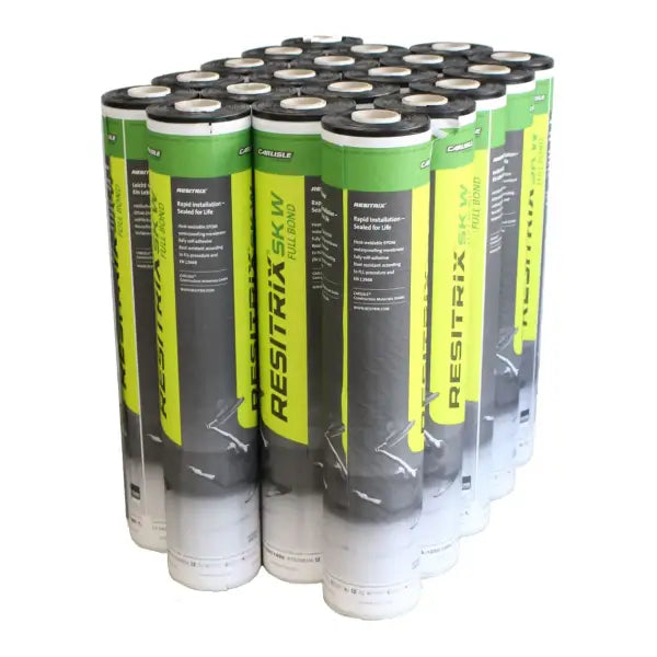 Rolls of Carlisle Resitrix SK W roofing material in RESITRIX SK W Full Bond product display