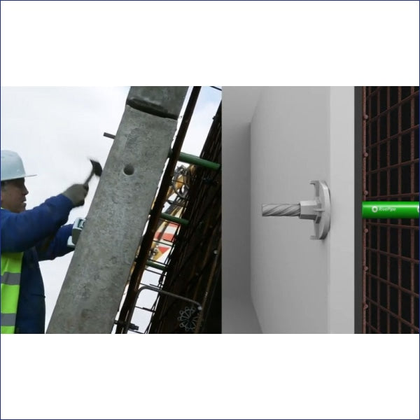 The unique RiveStop system in the UK waterproofing industry – a patented method for sealing tie-bolt holes in concrete walls that delivers massive time and cost savings compared to the alternative mortars in the market.  RiveStop prevents any possible leakage of water or moisture into the formwork void of concrete structures.