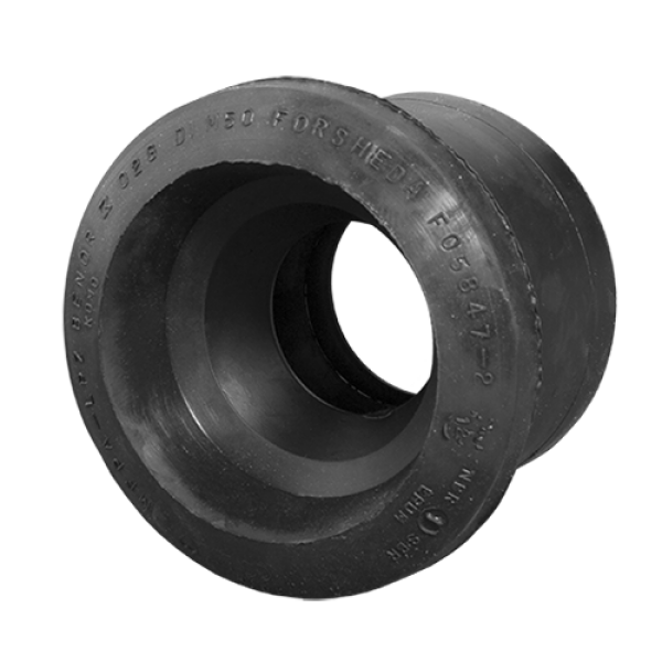 Black rubber pipe fitting for Rubber Wall Seal 50 mm, ideal for durable plumbing solutions