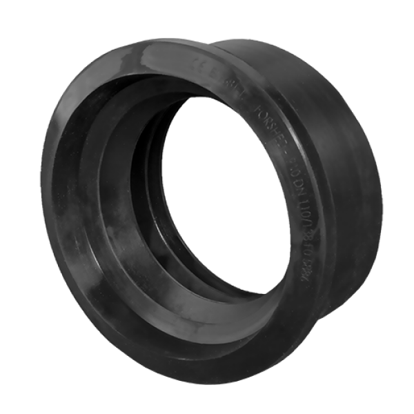 Black rubber pipe coupling for Rubber Wall Seal 110 mm, ensuring reliable sealing performance