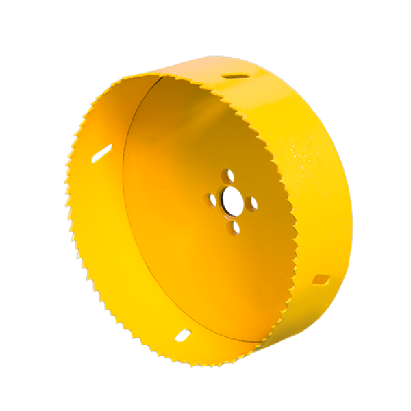 Yellow hole saw from Rubber Wall Seal 110 mm for effective wall sealing