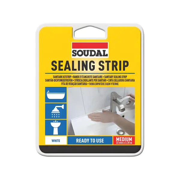 Soudal white sealing strip for waterproofing bathroom fixtures in Self Adhesive Sealing Tape