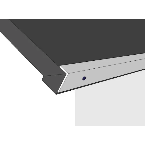 Metal edge trim corner protector with screw fastener for Shed Roof Edge Trim