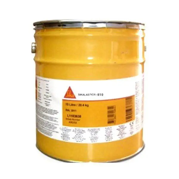 Yellow industrial drum container of Sika Sikalastic 810 Adhesion Promoting Primer