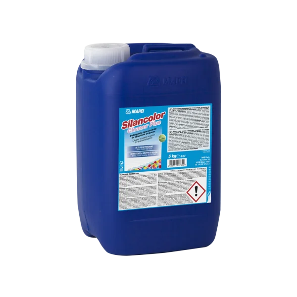 Silancolor Cleaner Plus water-based hygienising detergent for removing algae and mould from façades, preparing surfaces for the Silancolor Plus protection system.
