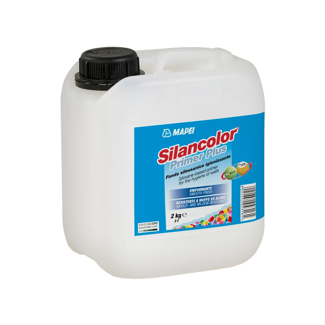 "SILANCOLOR PRIMER PLUS siloxane primer offering high protection against mildew and mould, suitable for internal and external surfaces with superior durability."