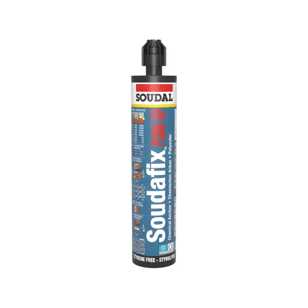 Soudafix P300-SF chemical anchor adhesive cartridge with black nozzle