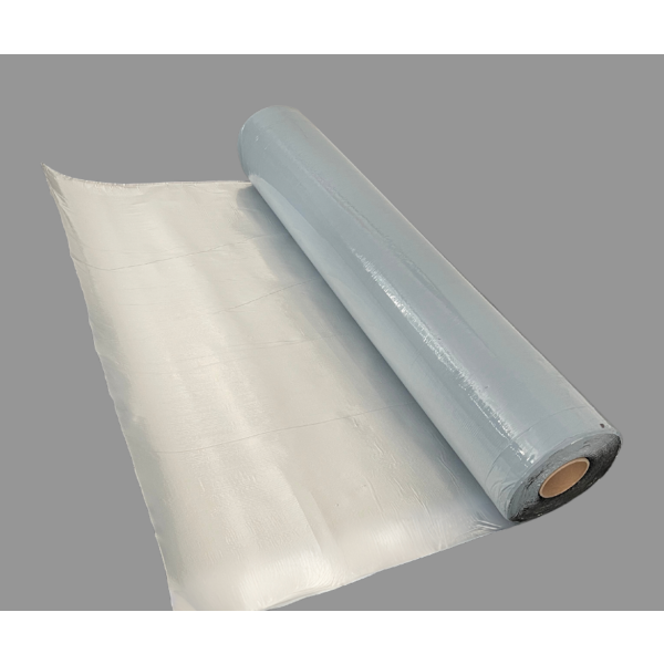 Rolled semi-transparent plastic sheeting of StrataShield SA ALU product