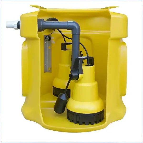 SumpFlo Kits with Battery Back-Up and Twin Outlet Wykamol Basement Pumps, Basement Sump, building material suppliers,