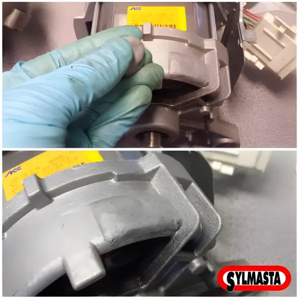 Metal automotive part with Cylmasa marking featured in Superfast Aluminium Epoxy Putty Stick
