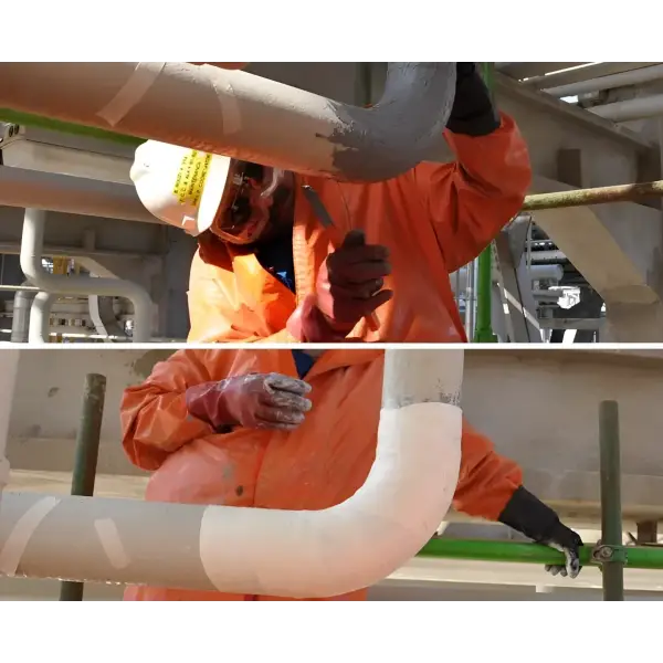 Industrial pipe painting with SylWrap HD Pipe Repair Bandage for corrosion protection