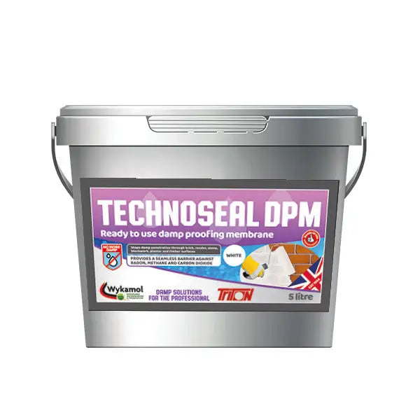 Grey bucket of Technoseal DPM Damp Proofing Membrane BLACK waterproofing product