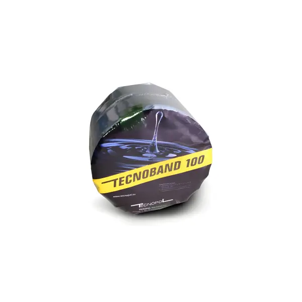 Black and yellow Tecnoband 100 waterproofing tape featured with Tecnomesh Matting